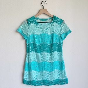 Isaac Mizrahi Ombre' Lace Short Slv Tunic